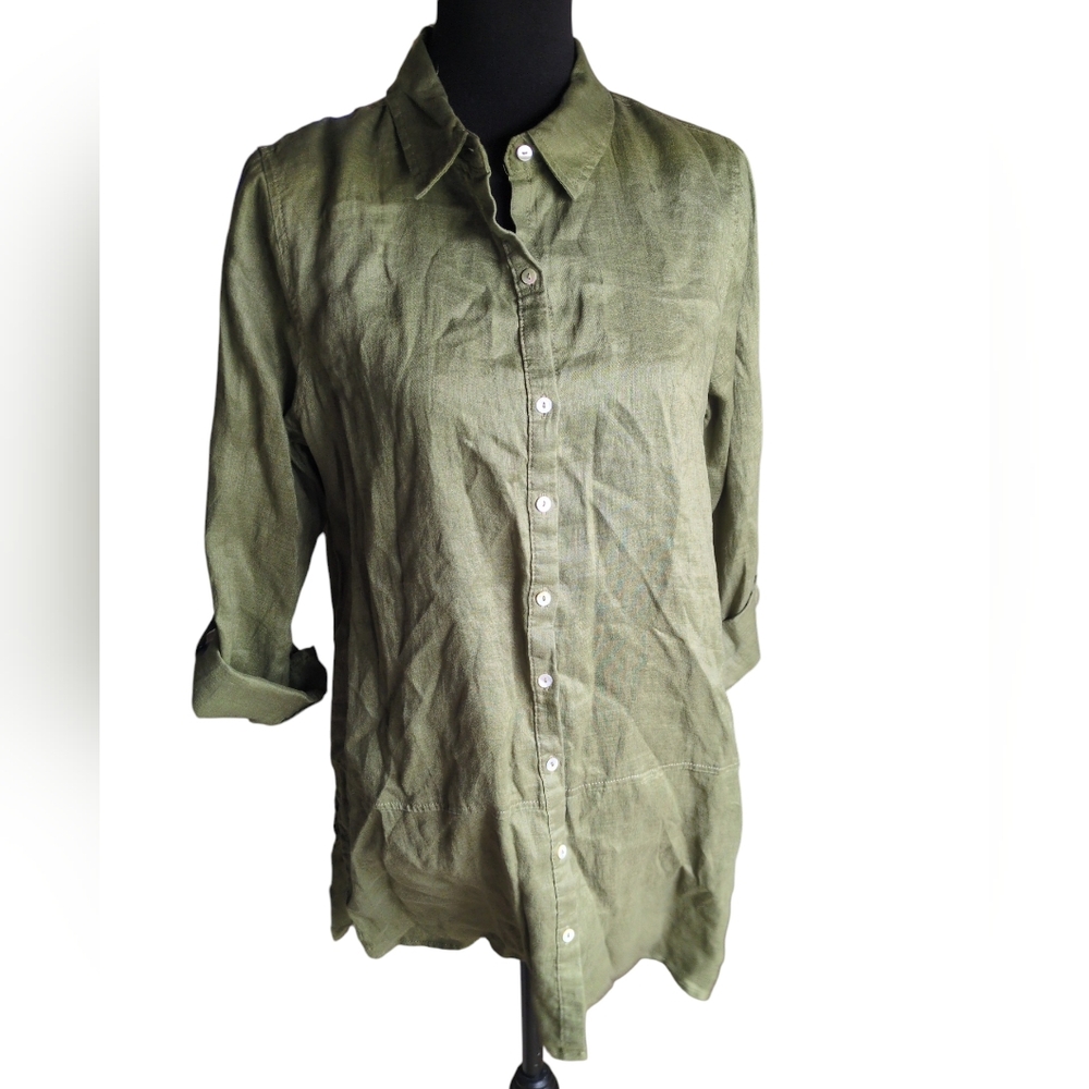 Tahari Olive Button Down Men's Shirt